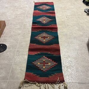 Zapotec vintage wool rug/table runner